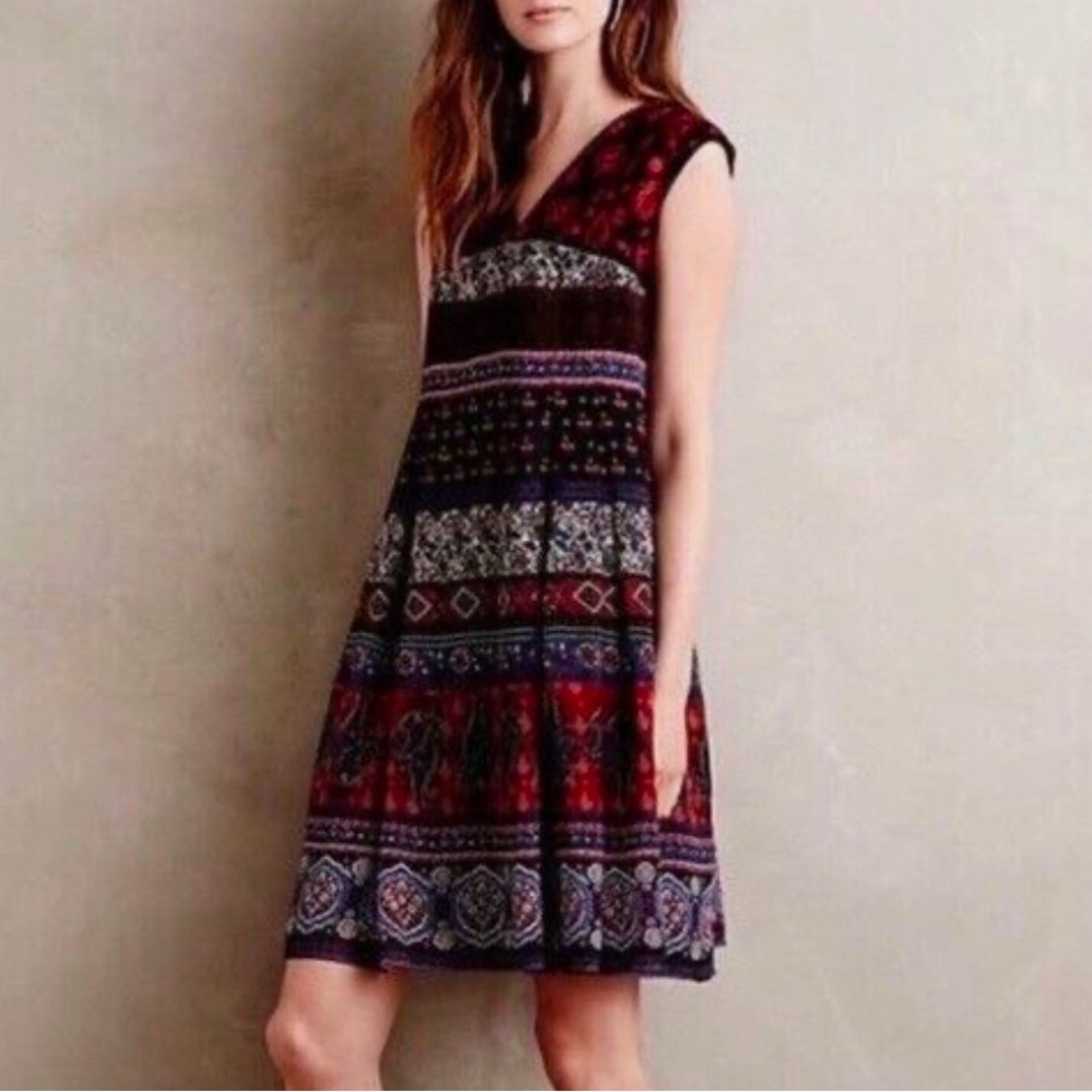 Antropologie Kas NY embroidered sleeveless Dress
